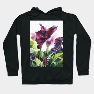 Cyclamen watercolor, pink flowers Hoodie